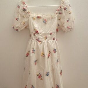 Floral Dress with Lace Detail